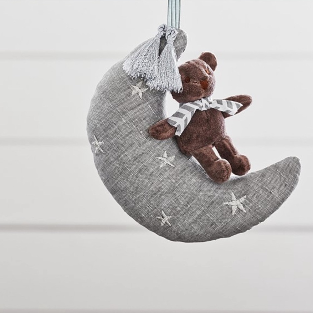 Pottery Barn Kids Gray Moon Bear Mobile